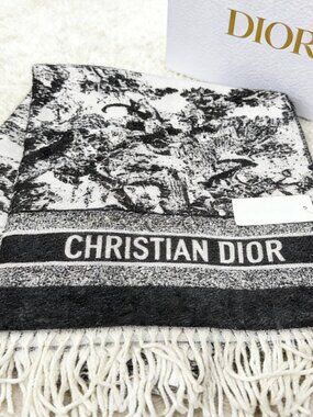 DIOR Toile Forest Pattern Cashmere Wool Scarf